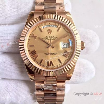 High Quality Copy Rolex Day-Date 40MM Rose Gold President Watch MingZhu Movement